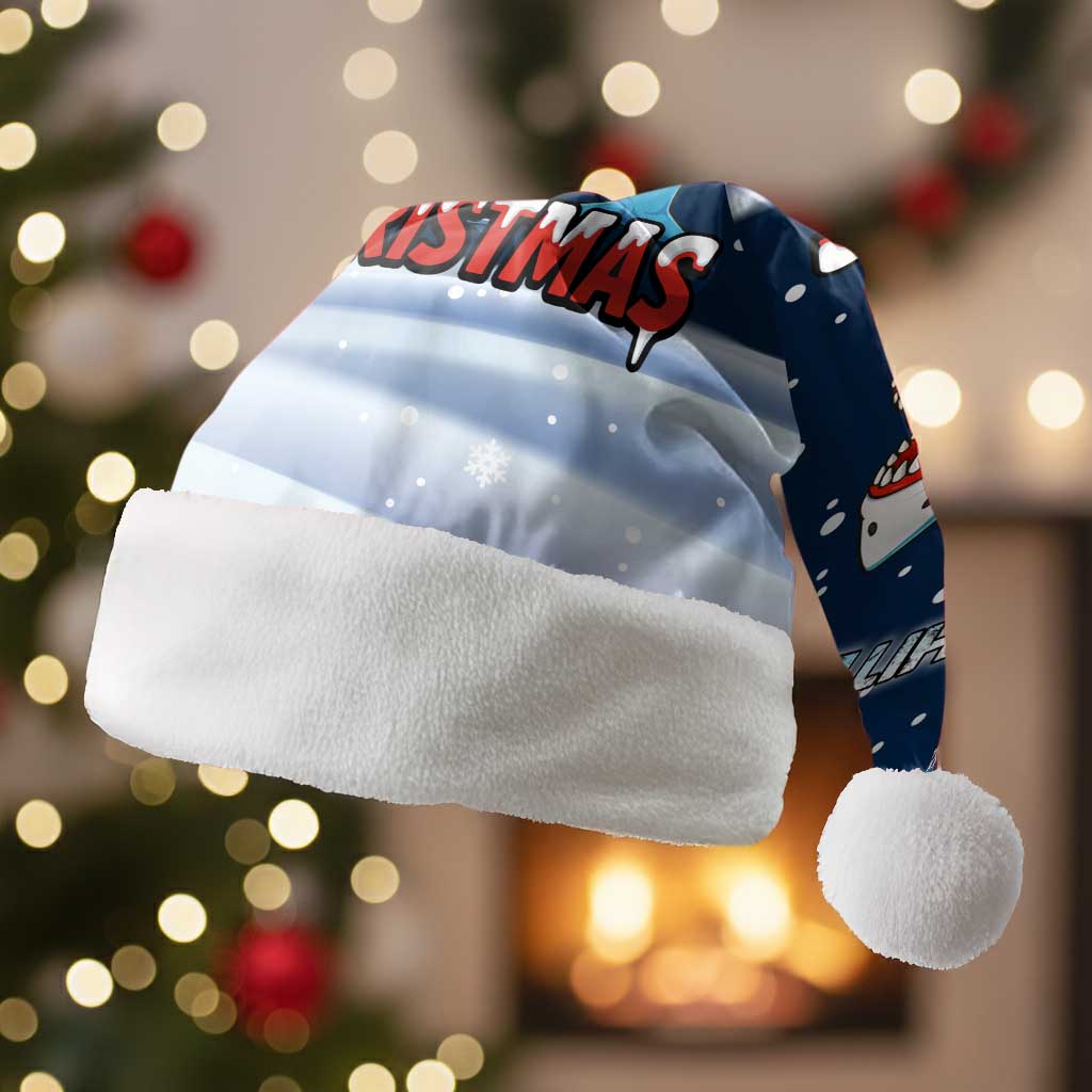 Great White Christmas Shark Christmas Santa Hat Funny Xmas Holiday Patterns - Wonder Print Shop