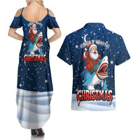 Great White Christmas Shark Christmas Couples Matching Summer Maxi Dress and Hawaiian Shirt Funny Xmas Holiday Patterns - Wonder Print Shop