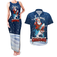 Great White Christmas Shark Christmas Couples Matching Tank Maxi Dress and Hawaiian Shirt Funny Xmas Holiday Patterns - Wonder Print Shop