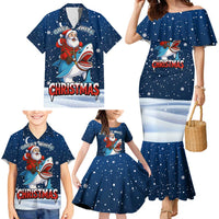 Great White Christmas Shark Christmas Family Matching Mermaid Dress and Hawaiian Shirt Funny Xmas Holiday Patterns - Wonder Print Shop