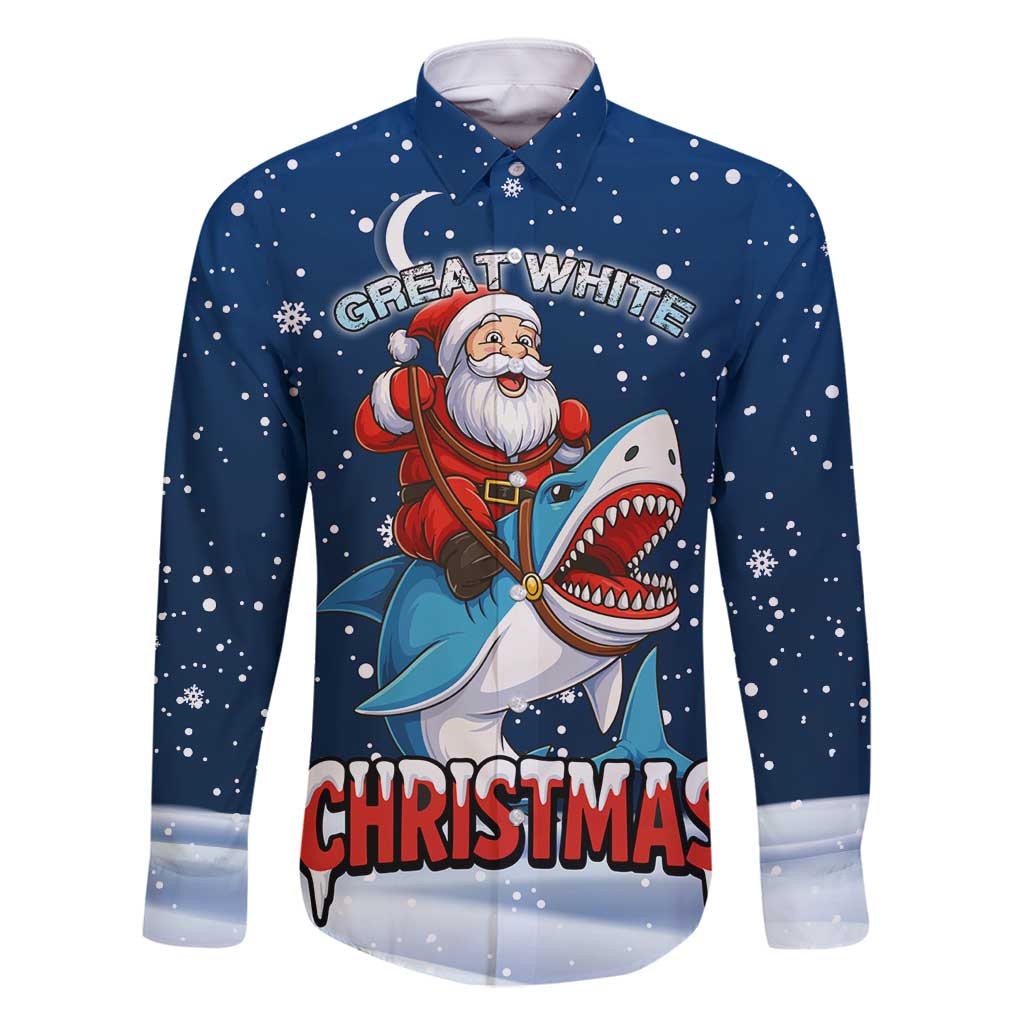 Great White Christmas Shark Christmas Family Matching Mermaid Dress and Hawaiian Shirt Funny Xmas Holiday Patterns - Wonder Print Shop