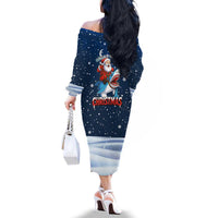 Great White Christmas Shark Christmas Family Matching Off The Shoulder Long Sleeve Dress and Hawaiian Shirt Funny Xmas Holiday Patterns - Wonder Print Shop