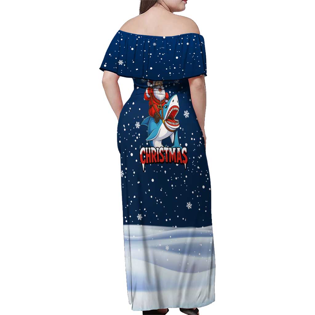 Great White Christmas Shark Christmas Family Matching Off Shoulder Maxi Dress and Hawaiian Shirt Funny Xmas Holiday Patterns - Wonder Print Shop