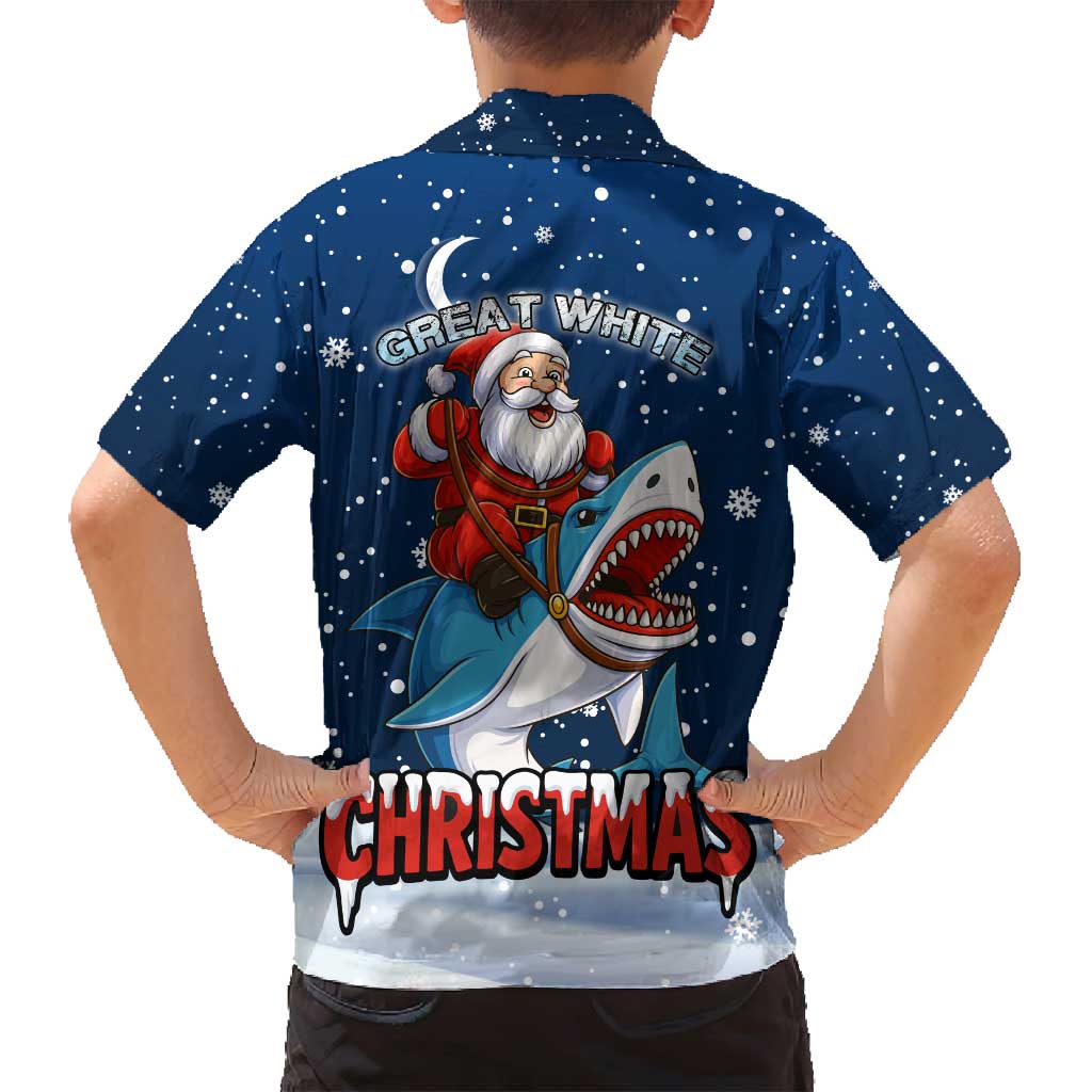 Great White Christmas Shark Christmas Family Matching Puletasi and Hawaiian Shirt Funny Xmas Holiday Patterns - Wonder Print Shop