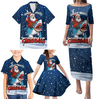 Great White Christmas Shark Christmas Family Matching Puletasi and Hawaiian Shirt Funny Xmas Holiday Patterns - Wonder Print Shop