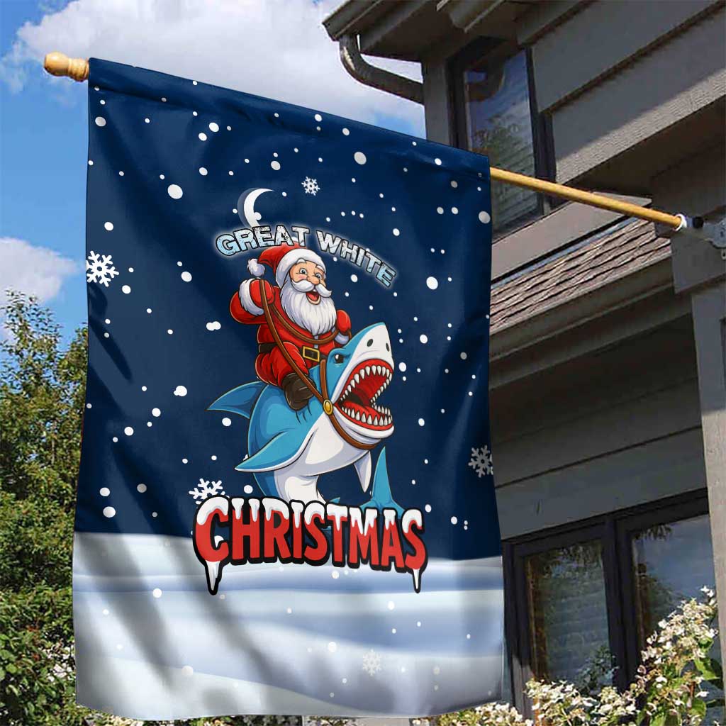 Great White Christmas Shark Christmas Garden Flag Funny Xmas Holiday Patterns - Wonder Print Shop