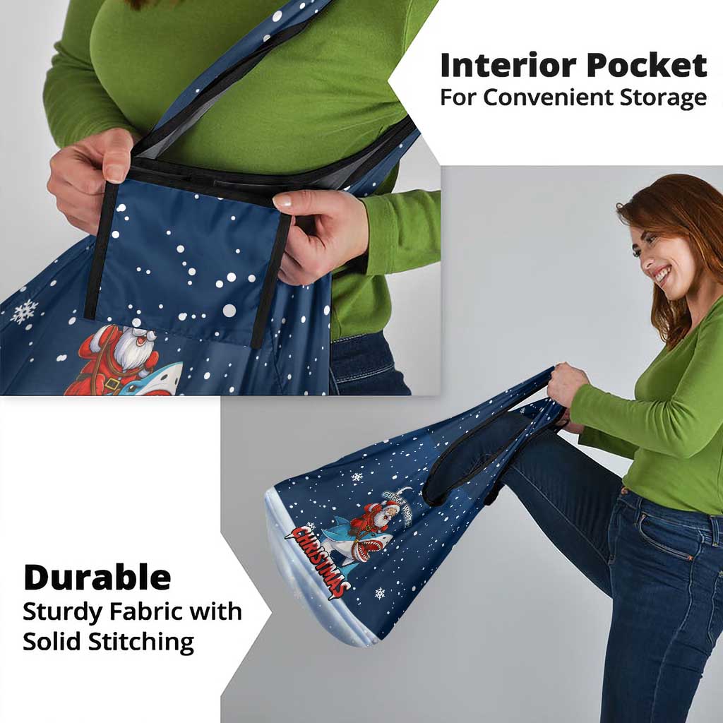 Great White Christmas Shark Christmas Grocery Bag Funny Xmas Holiday Patterns - Wonder Print Shop