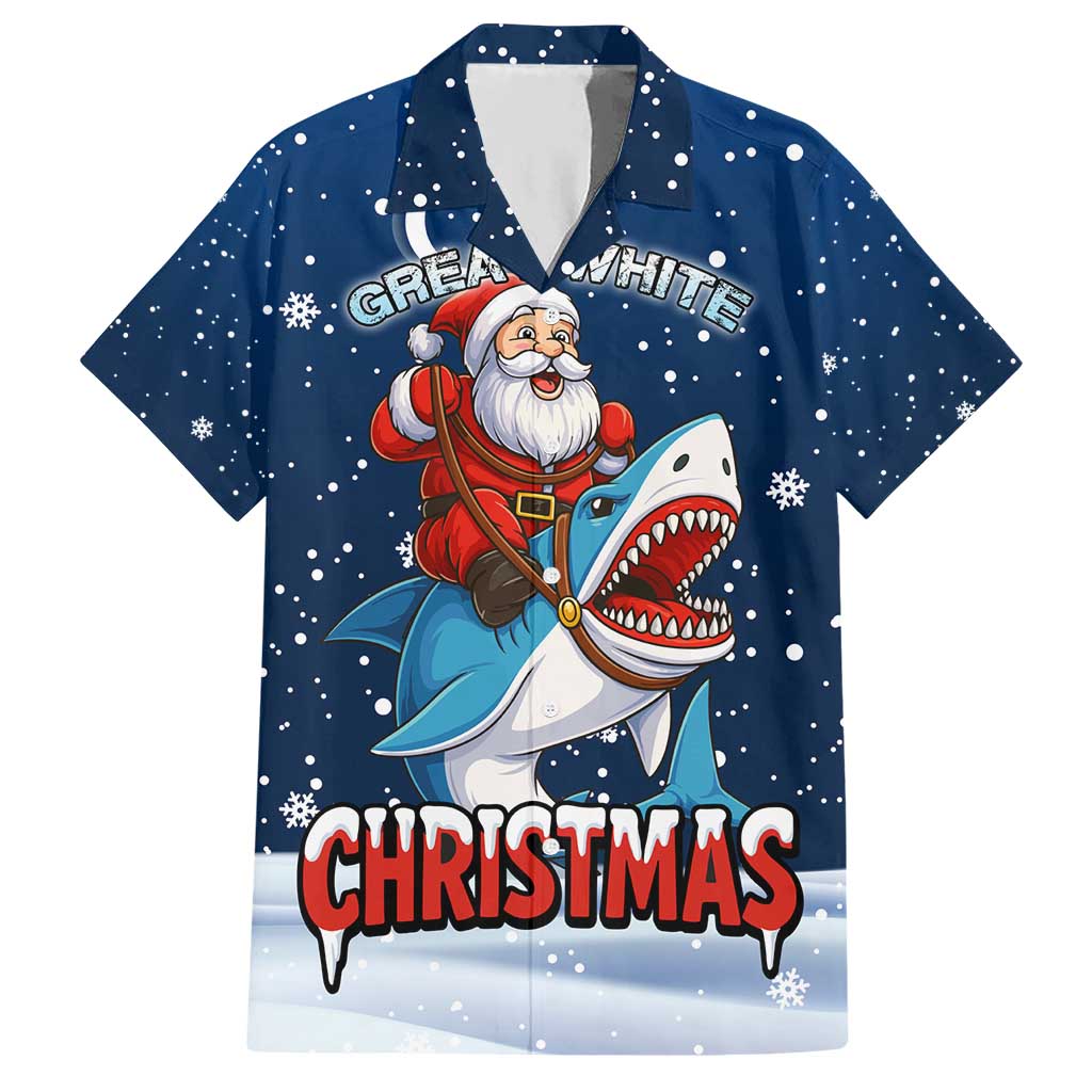 Great White Christmas Shark Christmas Hawaiian Shirt Funny Xmas Holiday Patterns - Wonder Print Shop