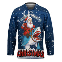 Great White Christmas Shark Christmas Hockey Jersey Funny Xmas Holiday Patterns - Wonder Print Shop