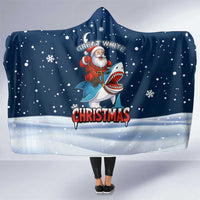 Great White Christmas Shark Christmas Hooded Blanket Funny Xmas Holiday Patterns - Wonder Print Shop