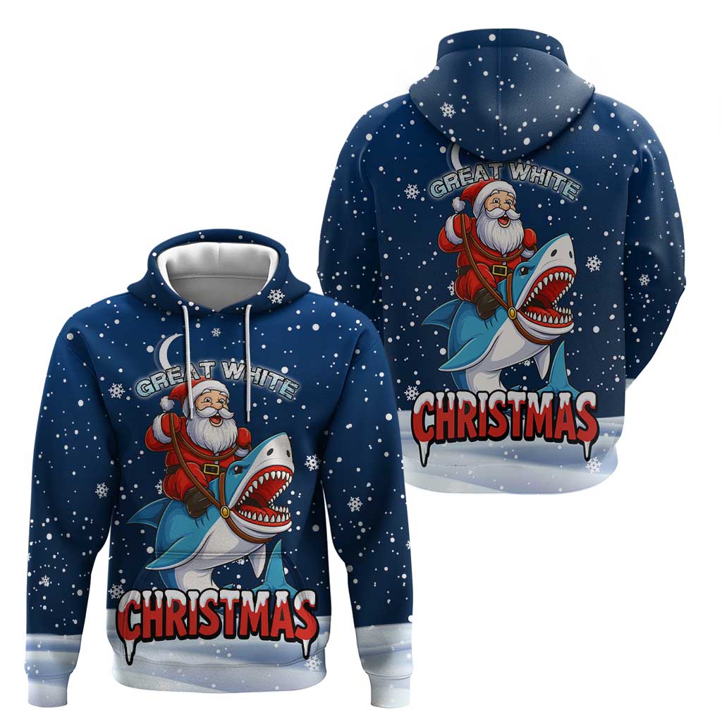 Great White Christmas Shark Christmas Hoodie Funny Xmas Holiday Patterns - Wonder Print Shop