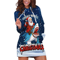 Great White Christmas Shark Christmas Hoodie Dress Funny Xmas Holiday Patterns - Wonder Print Shop