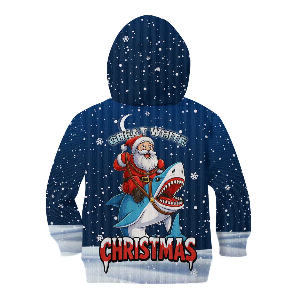 Great White Christmas Shark Christmas Kid Hoodie Funny Xmas Holiday Patterns - Wonder Print Shop