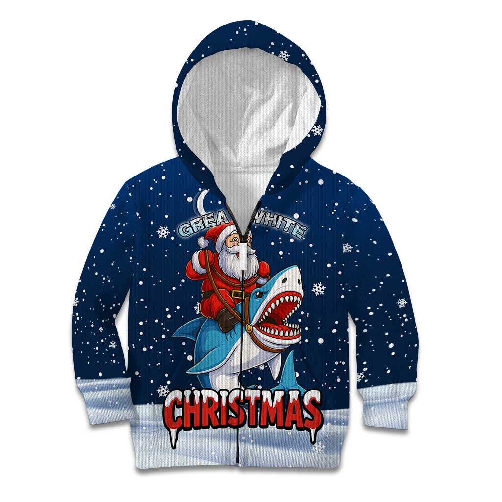 Great White Christmas Shark Christmas Kid Hoodie Funny Xmas Holiday Patterns - Wonder Print Shop