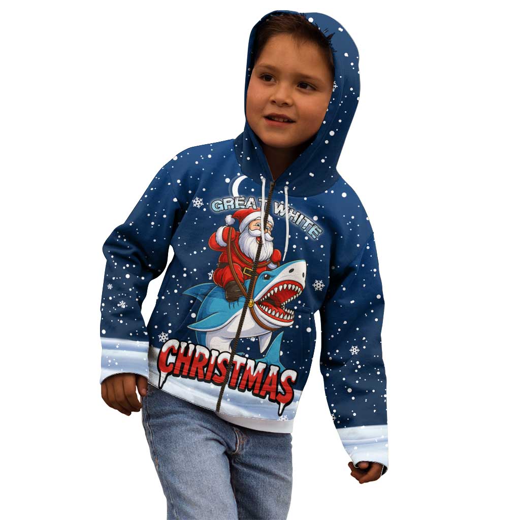 Great White Christmas Shark Christmas Kid Hoodie Funny Xmas Holiday Patterns - Wonder Print Shop