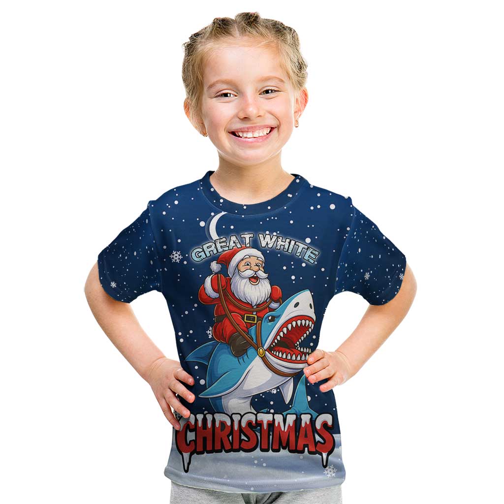 Great White Christmas Shark Christmas Kid T Shirt Funny Xmas Holiday Patterns - Wonder Print Shop