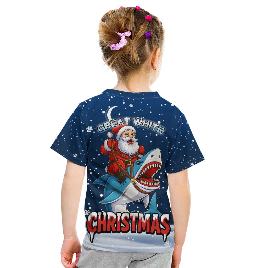 Great White Christmas Shark Christmas Kid T Shirt Funny Xmas Holiday Patterns - Wonder Print Shop
