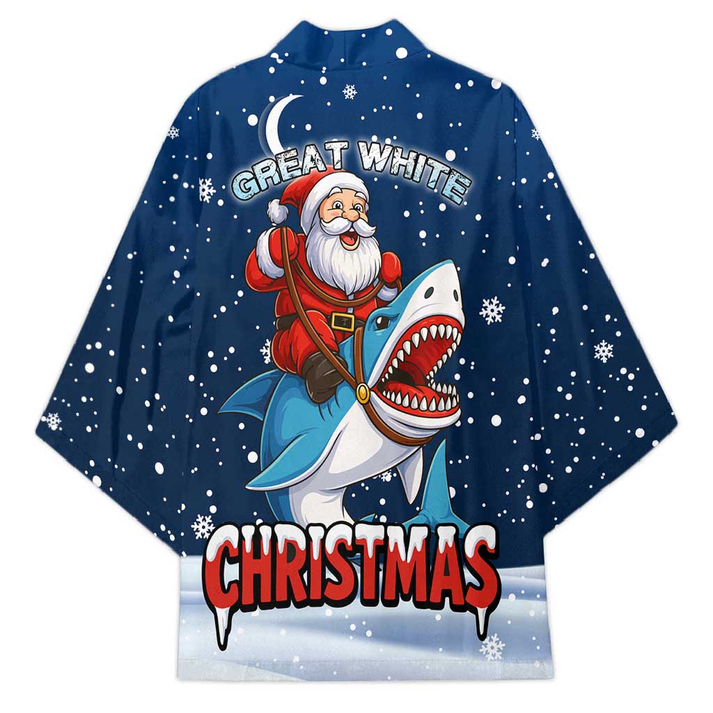 Great White Christmas Shark Christmas Kimono Funny Xmas Holiday Patterns - Wonder Print Shop