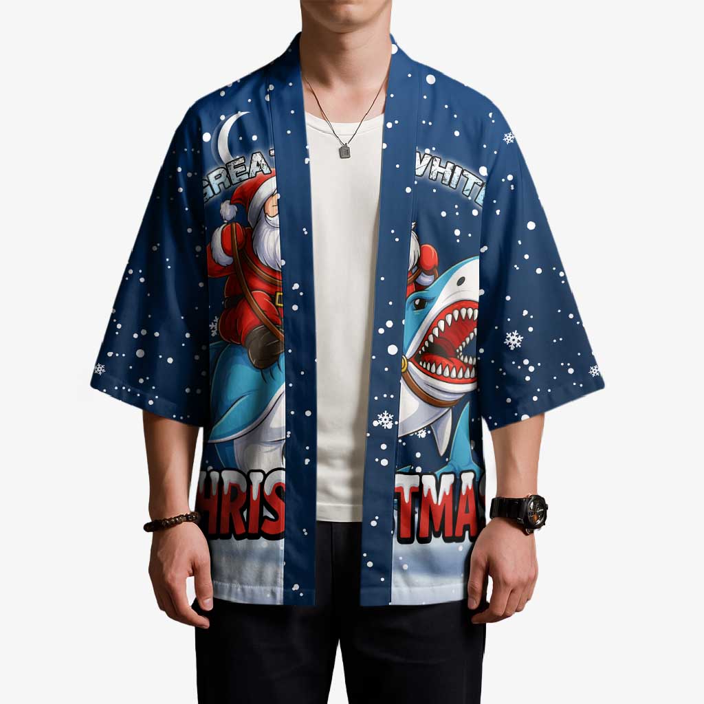 Great White Christmas Shark Christmas Kimono Funny Xmas Holiday Patterns - Wonder Print Shop