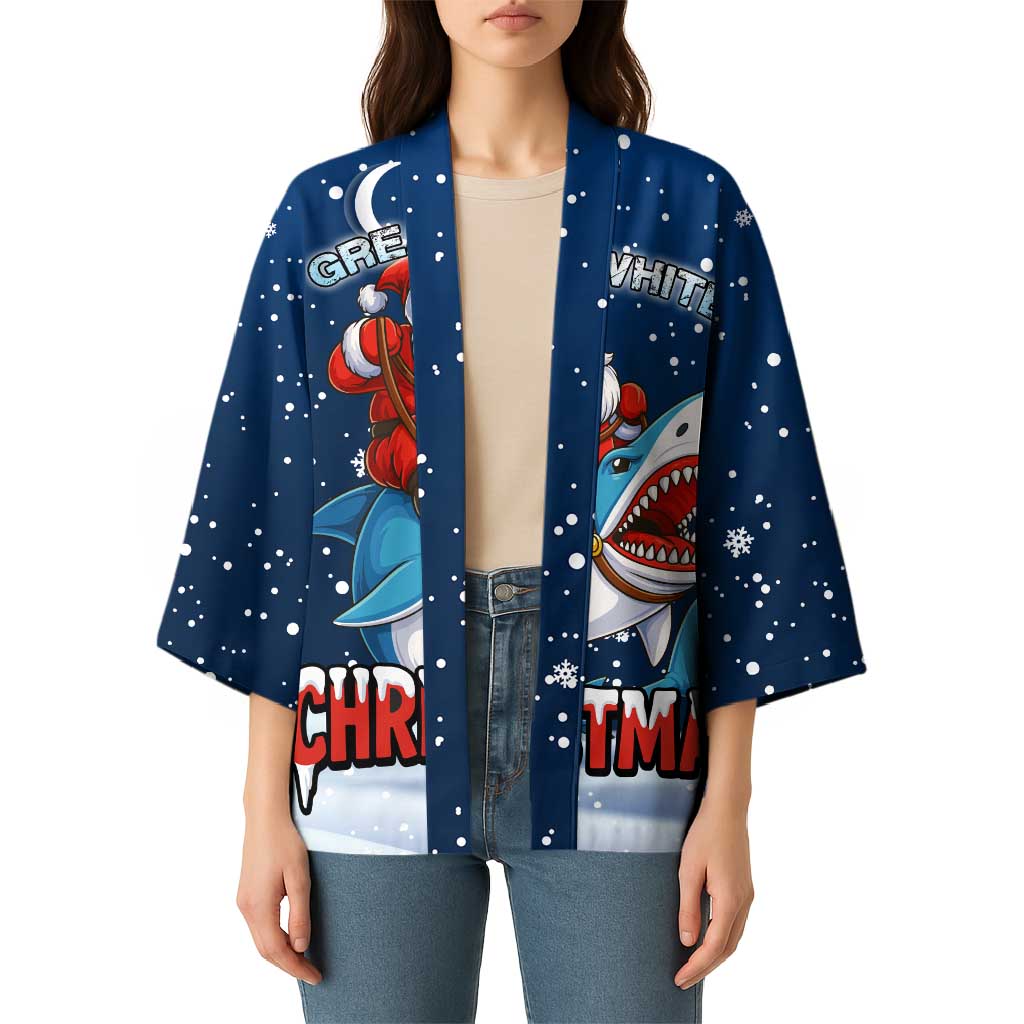 Great White Christmas Shark Christmas Kimono Funny Xmas Holiday Patterns - Wonder Print Shop
