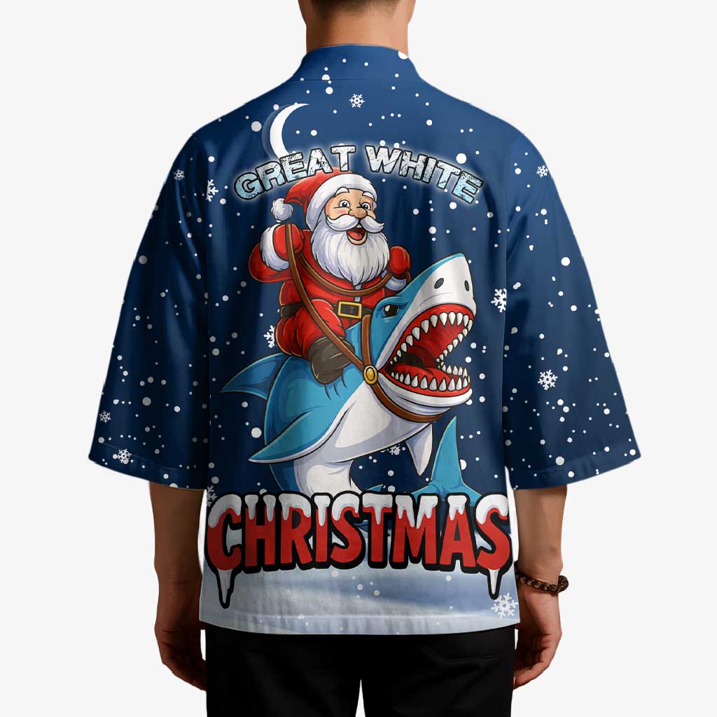 Great White Christmas Shark Christmas Kimono Funny Xmas Holiday Patterns - Wonder Print Shop
