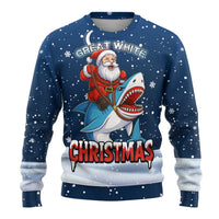 Great White Christmas Shark Christmas Ugly Christmas Sweater Funny Xmas Holiday Patterns - Wonder Print Shop