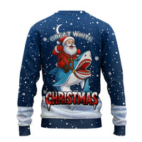 Great White Christmas Shark Christmas Ugly Christmas Sweater Funny Xmas Holiday Patterns - Wonder Print Shop