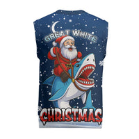 Great White Christmas Shark Christmas Knitted V-Neck Vest Funny Xmas Holiday Patterns - Wonder Print Shop