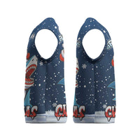 Great White Christmas Shark Christmas Knitted V-Neck Vest Funny Xmas Holiday Patterns - Wonder Print Shop