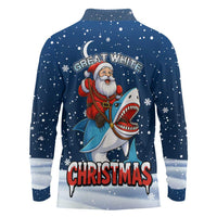 Great White Christmas Shark Christmas Long Sleeve Polo Shirt Funny Xmas Holiday Patterns - Wonder Print Shop