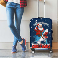 Great White Christmas Shark Christmas Luggage Cover Funny Xmas Holiday Patterns - Wonder Print Shop