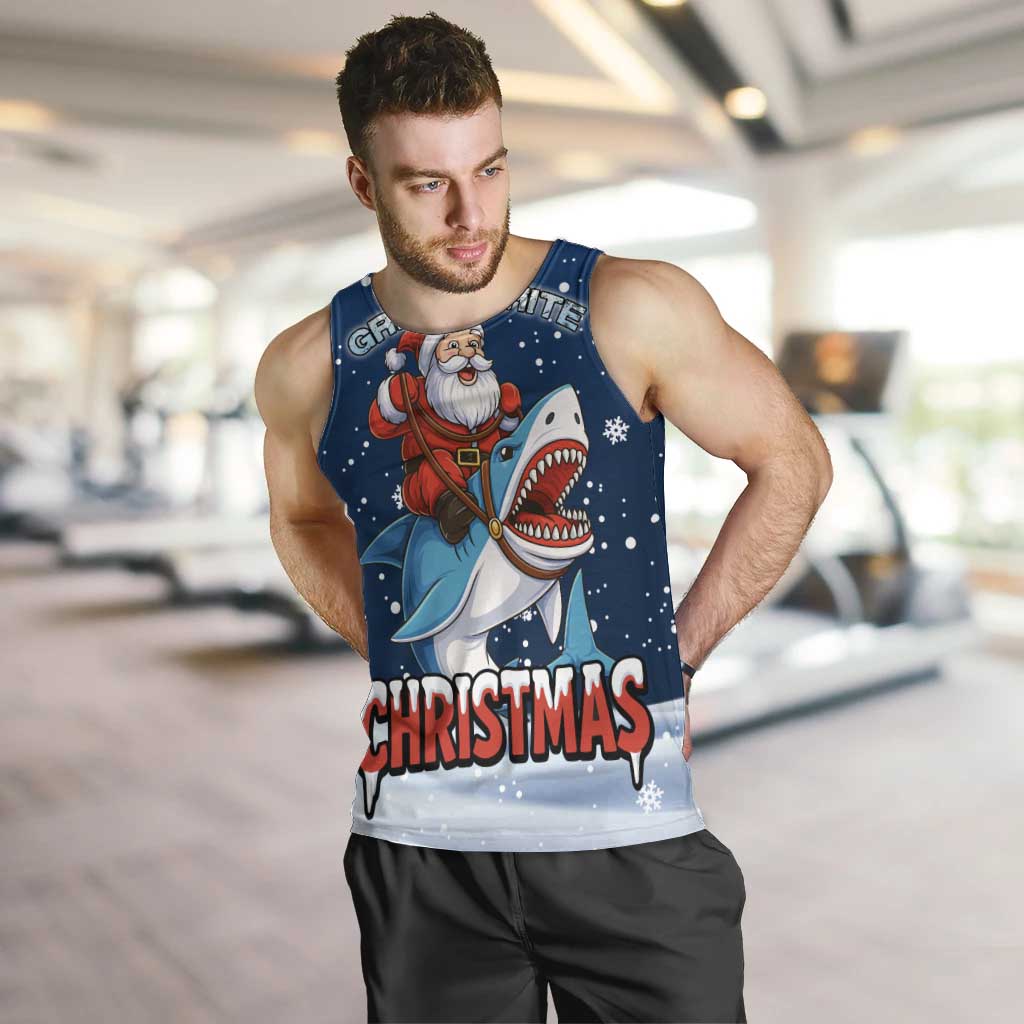 Great White Christmas Shark Christmas Men Tank Top Funny Xmas Holiday Patterns - Wonder Print Shop