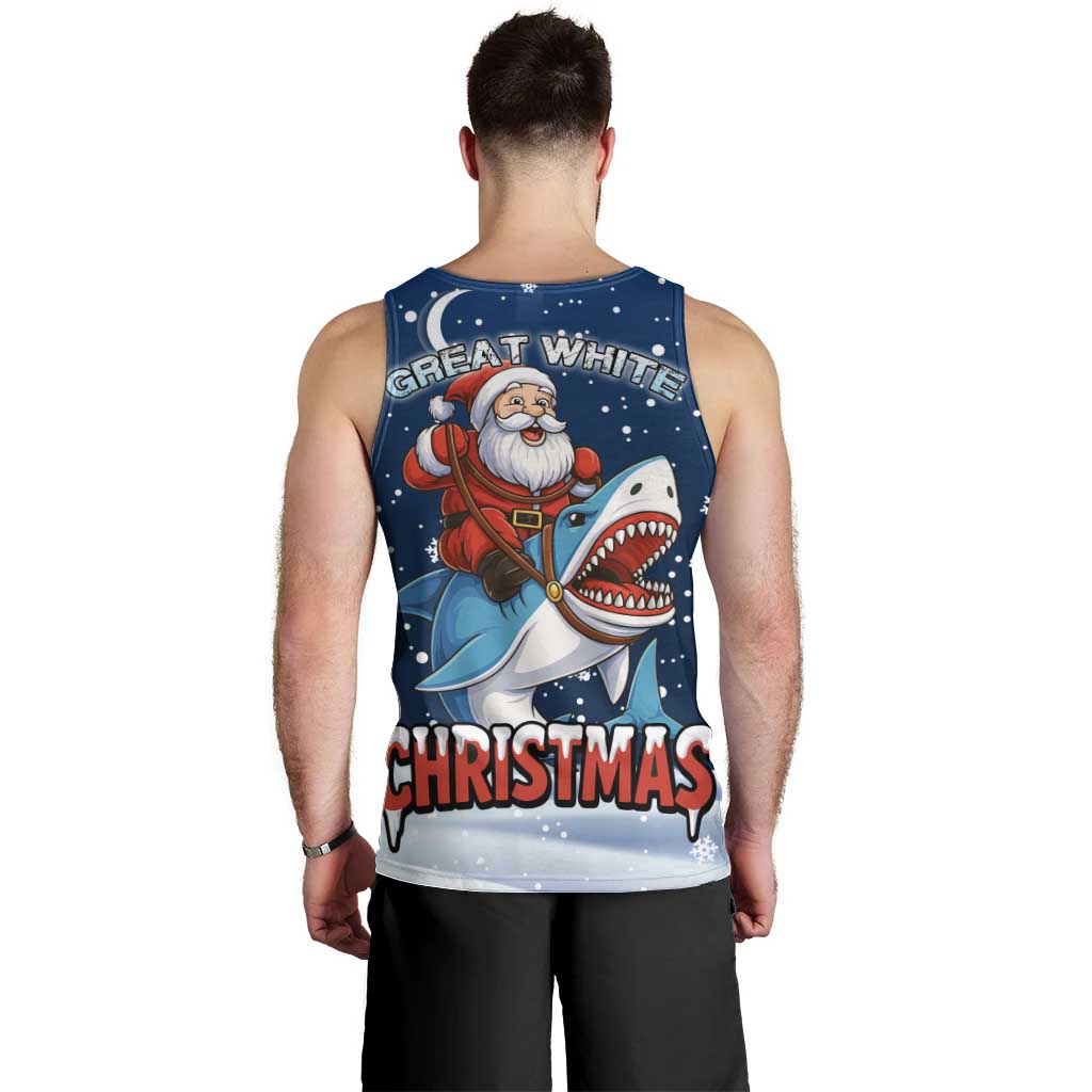 Great White Christmas Shark Christmas Men Tank Top Funny Xmas Holiday Patterns - Wonder Print Shop
