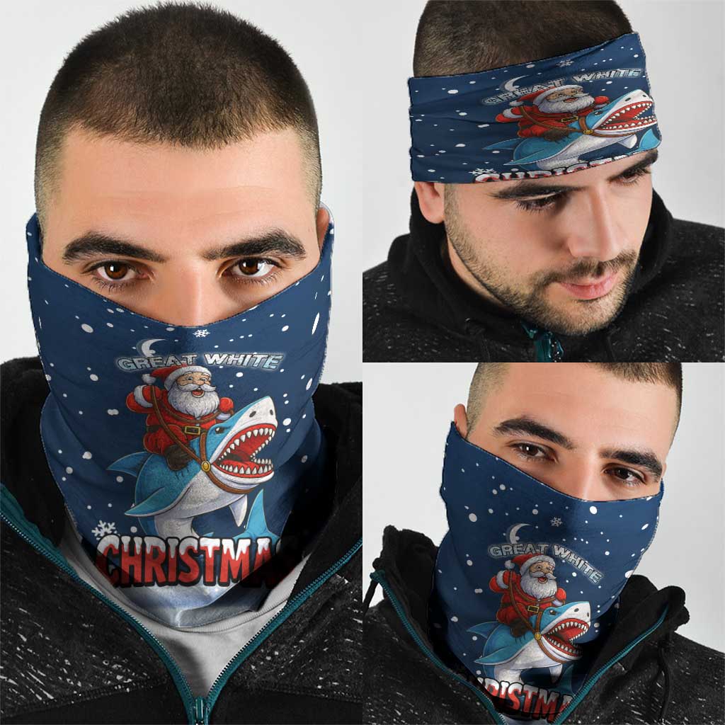 Great White Christmas Shark Christmas Neck Gaiter Funny Xmas Holiday Patterns - Wonder Print Shop
