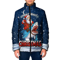 Great White Christmas Shark Christmas Padded Jacket Funny Xmas Holiday Patterns - Wonder Print Shop