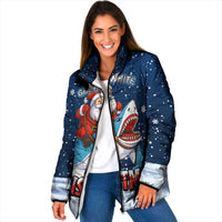 Great White Christmas Shark Christmas Padded Jacket Funny Xmas Holiday Patterns - Wonder Print Shop