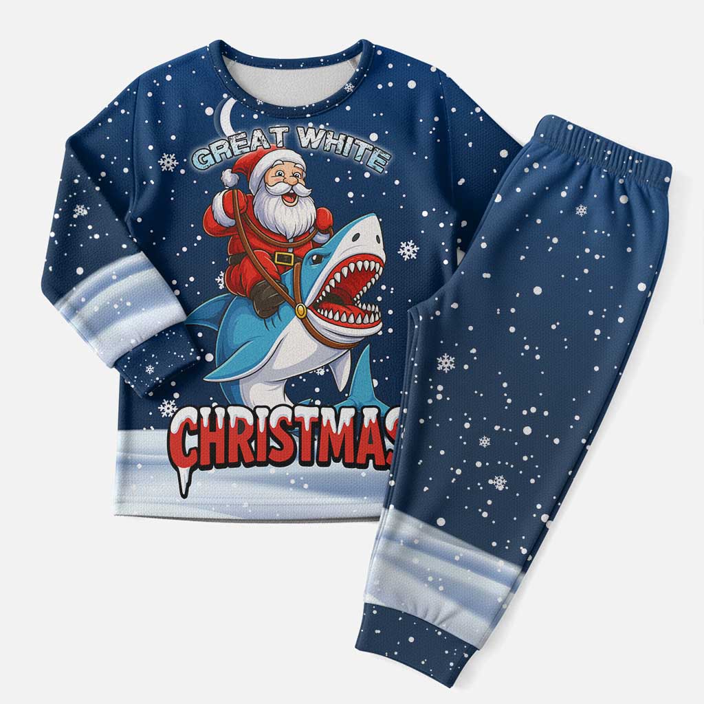 Great White Christmas Shark Christmas Pajama Set Funny Xmas Holiday Patterns - Wonder Print Shop