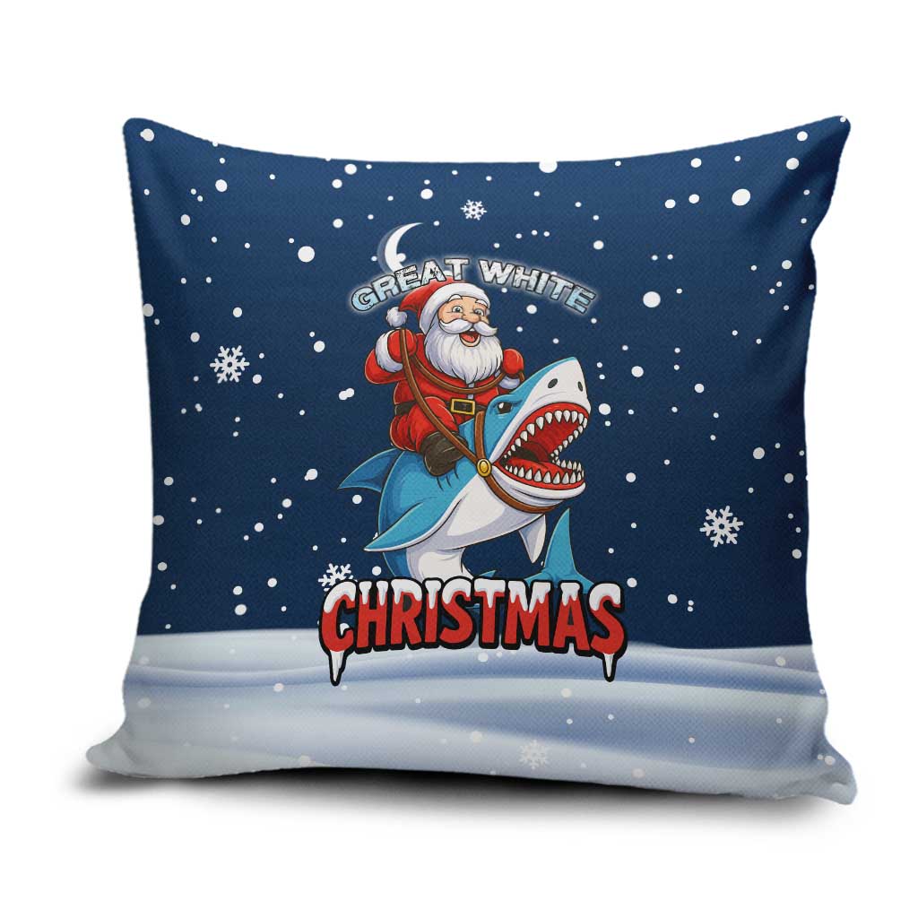 Great White Christmas Shark Christmas Pillow Cover Funny Xmas Holiday Patterns - Wonder Print Shop