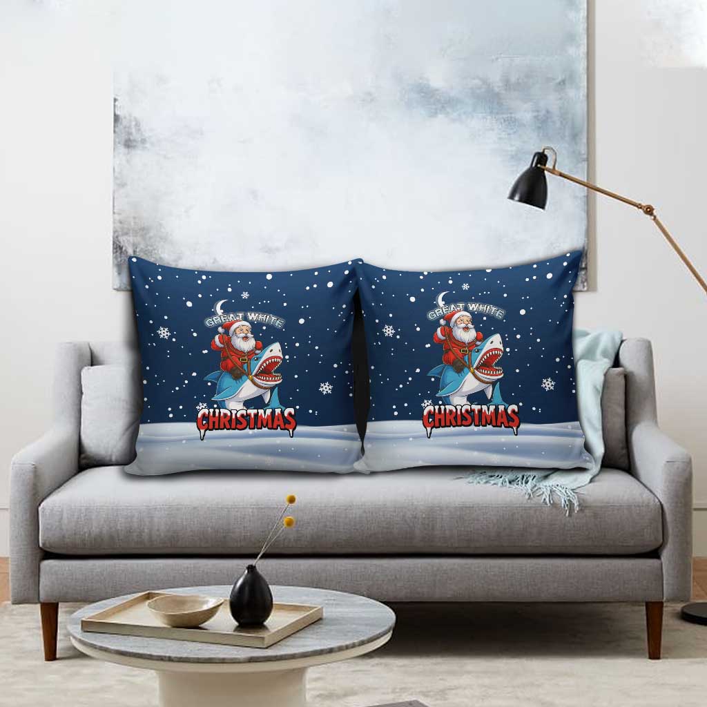 Great White Christmas Shark Christmas Pillow Cover Funny Xmas Holiday Patterns - Wonder Print Shop