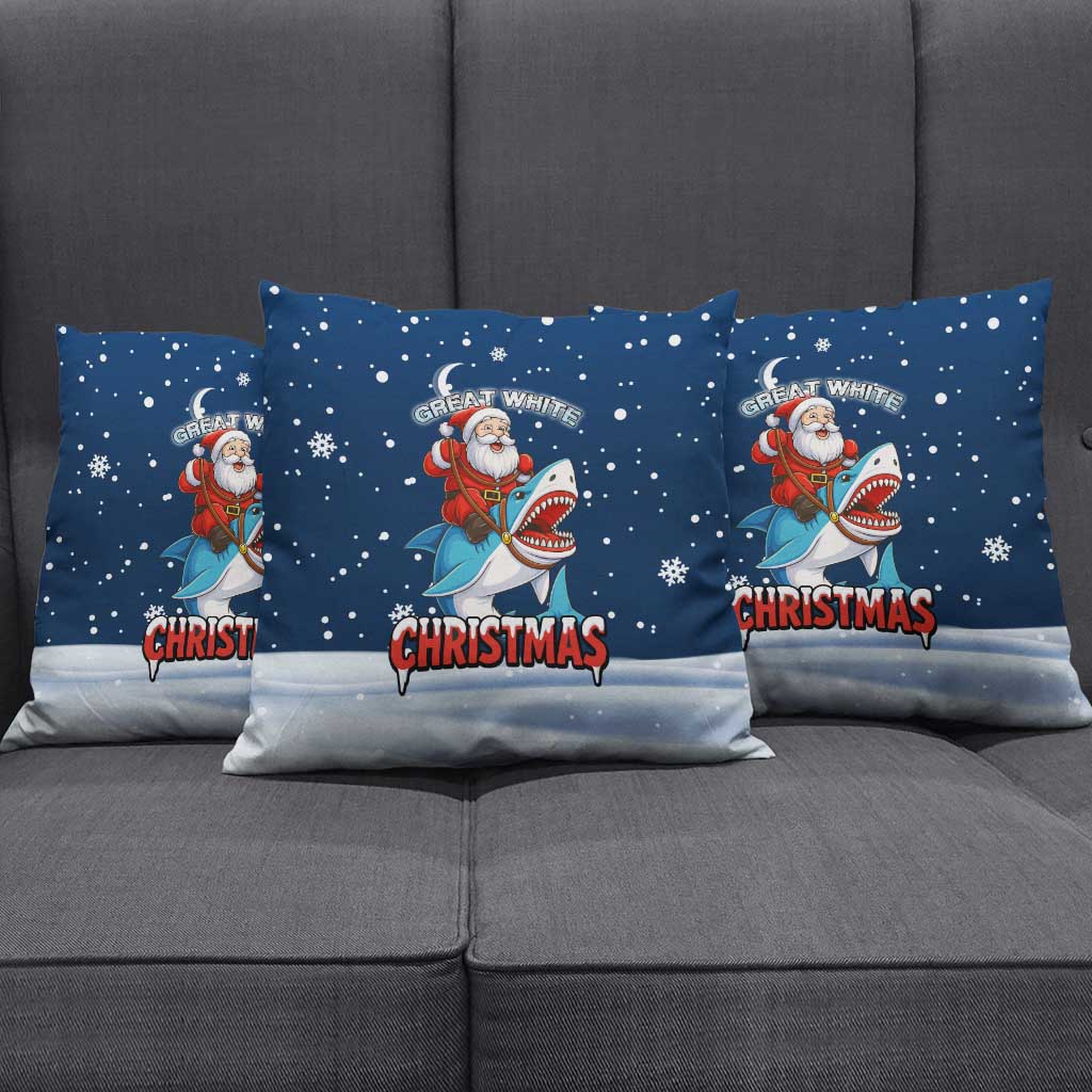 Great White Christmas Shark Christmas Pillow Cover Funny Xmas Holiday Patterns - Wonder Print Shop