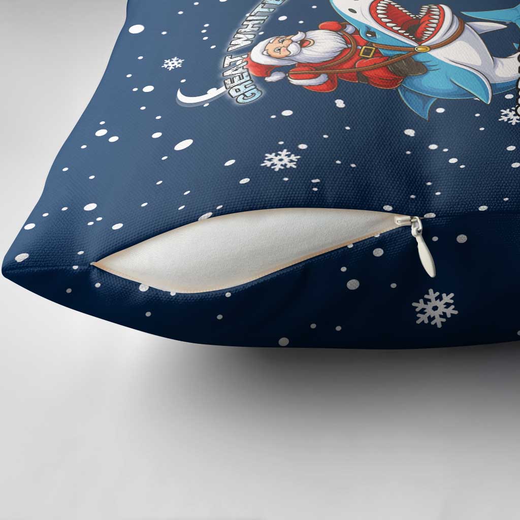 Great White Christmas Shark Christmas Pillow Cover Funny Xmas Holiday Patterns - Wonder Print Shop