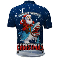 Great White Christmas Shark Christmas Polo Shirt Funny Xmas Holiday Patterns - Wonder Print Shop