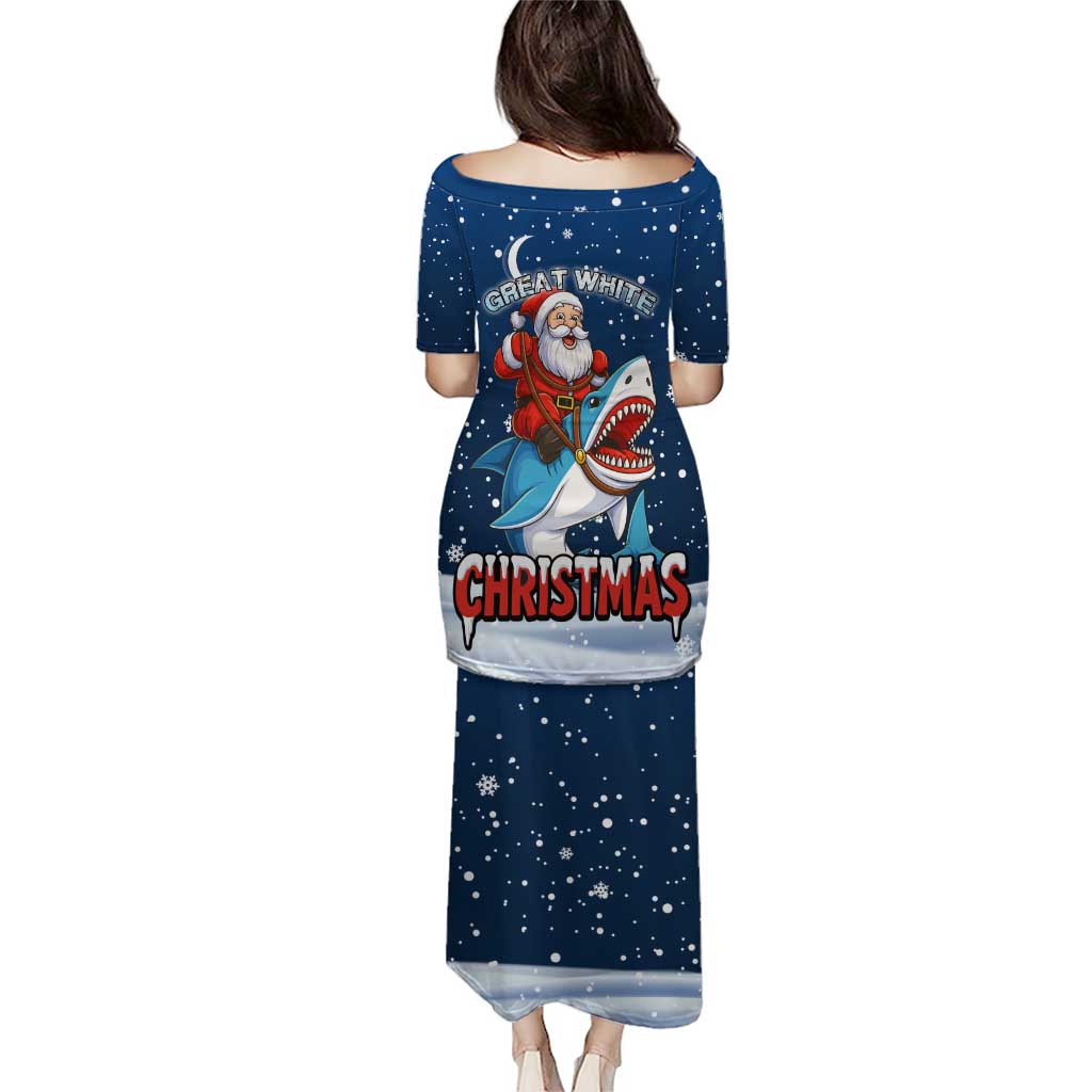 Great White Christmas Shark Christmas Puletasi Funny Xmas Holiday Patterns - Wonder Print Shop