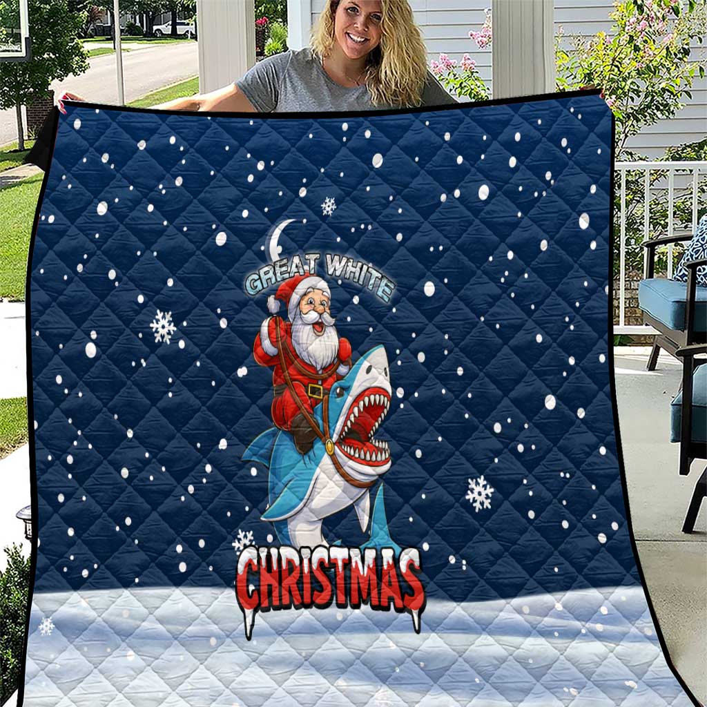 Great White Christmas Shark Christmas Quilt Funny Xmas Holiday Patterns - Wonder Print Shop