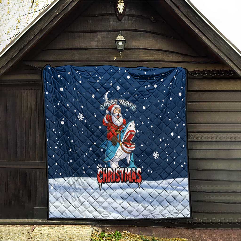 Great White Christmas Shark Christmas Quilt Funny Xmas Holiday Patterns - Wonder Print Shop
