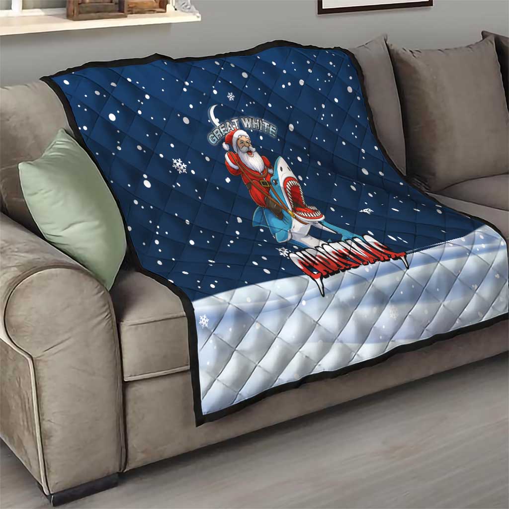 Great White Christmas Shark Christmas Quilt Funny Xmas Holiday Patterns - Wonder Print Shop