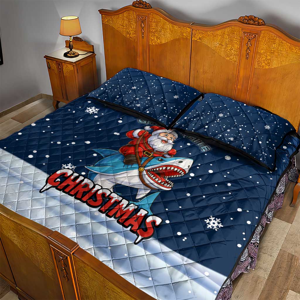Great White Christmas Shark Christmas Quilt Bed Set Funny Xmas Holiday Patterns - Wonder Print Shop