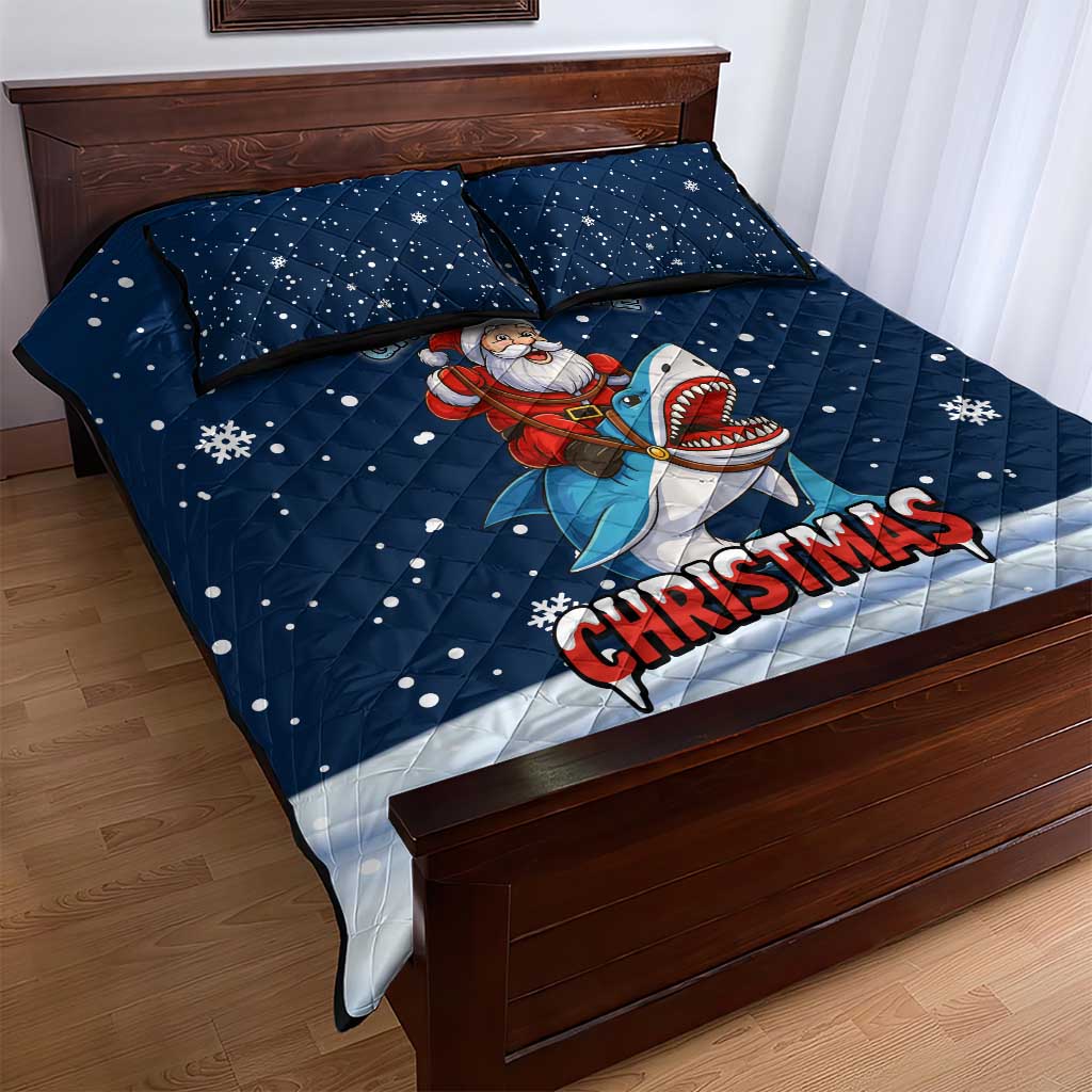 Great White Christmas Shark Christmas Quilt Bed Set Funny Xmas Holiday Patterns - Wonder Print Shop