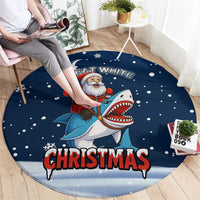 Great White Christmas Shark Christmas Round Carpet Funny Xmas Holiday Patterns - Wonder Print Shop