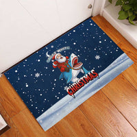 Great White Christmas Shark Christmas Rubber Doormat Funny Xmas Holiday Patterns - Wonder Print Shop